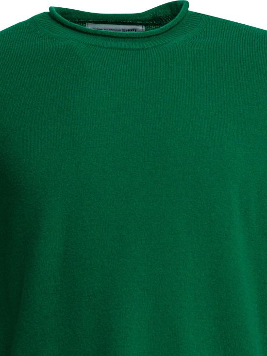 25FW 꼼데가르송 라운드 넥 울 스웨터 FP N007 W252 GREEN - COMME DES GARCONS
