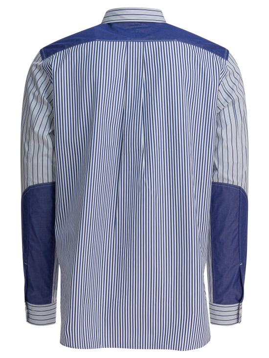 25FW 와타나베 준야 긴팔 셔츠 WP B015 W251 WH NV X WH BLU Light blue - JUNYA WATANABE