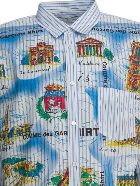 25FW 꼼데가르송 긴팔 셔츠 FP B015 W251 STRIPE MIX Light blue - COMME DES GARCONS