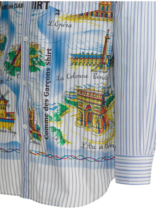 25FW 꼼데가르송 긴팔 셔츠 FP B015 W251 STRIPE MIX Light blue - COMME DES GARCONS