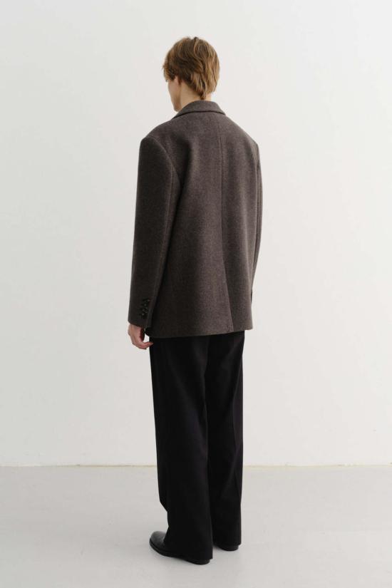  던스트 수트 자켓 유니섹스 레이어드 캐시미어 블레이저 멜란지 브라운 - DUNST