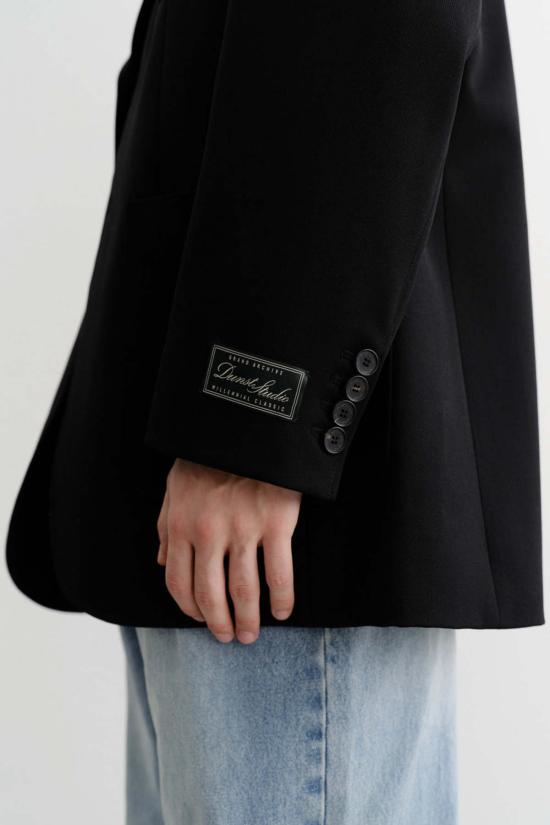  던스트 수트 자켓 Dunst 유니섹스 오버사이즈 울 블레이저 블랙 - DUNST