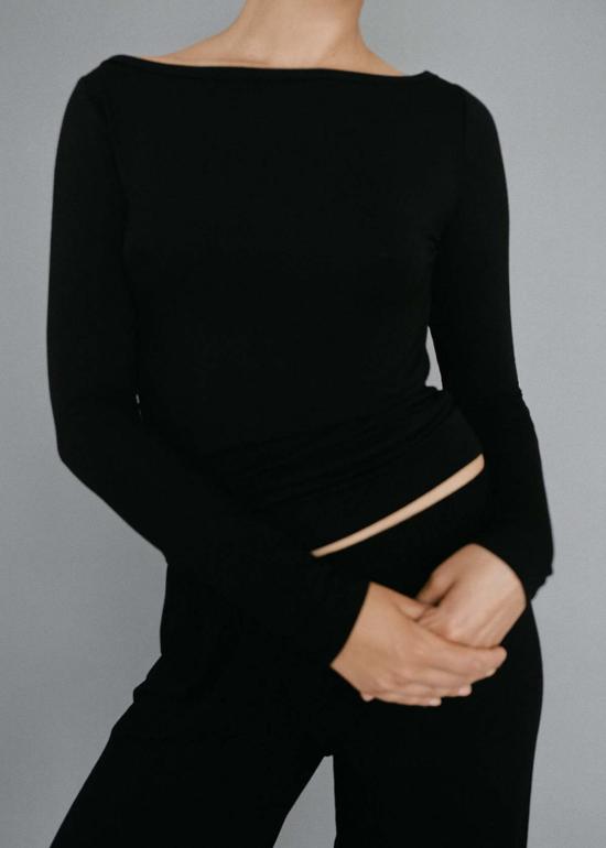  KYE Intimates 긴팔 티셔츠 Kye Intimates 리클라인 바토 롱슬리브