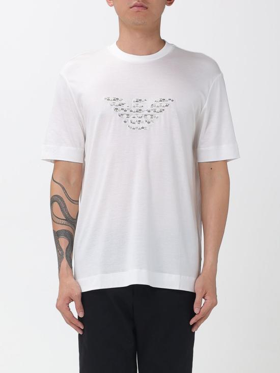 25FW 엠포리오 아르마니 반팔 티셔츠 EM003007AF18312 U0003 White