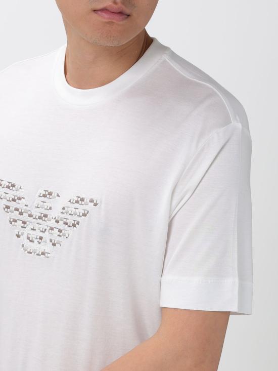 25FW 엠포리오 아르마니 반팔 티셔츠 EM003007AF18312 U0003 White - EMPORIO ARMANI