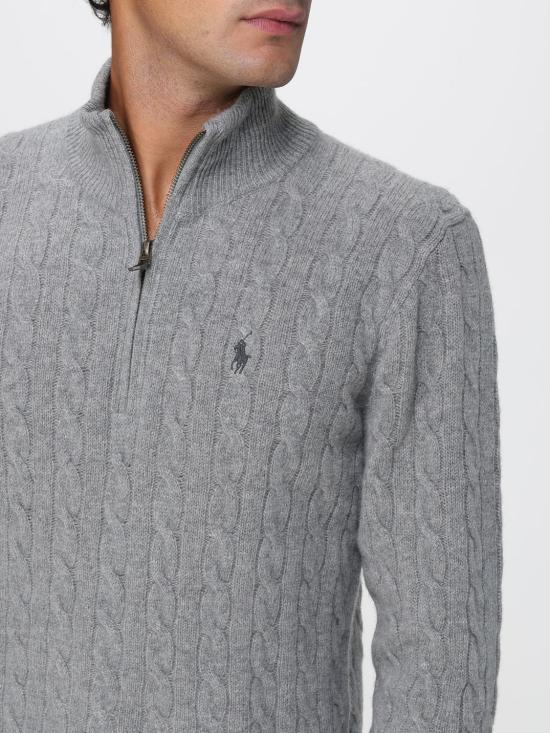 26FW 폴로 랄프로렌 포니 자수 케이블 니트 점퍼 710876766 008 Grey - POLO RALPH LAUREN