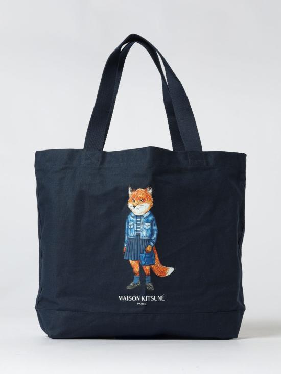 25FW 메종키츠네 드레스드 폭스 토트백 PM05107WW9042 0413 Blue