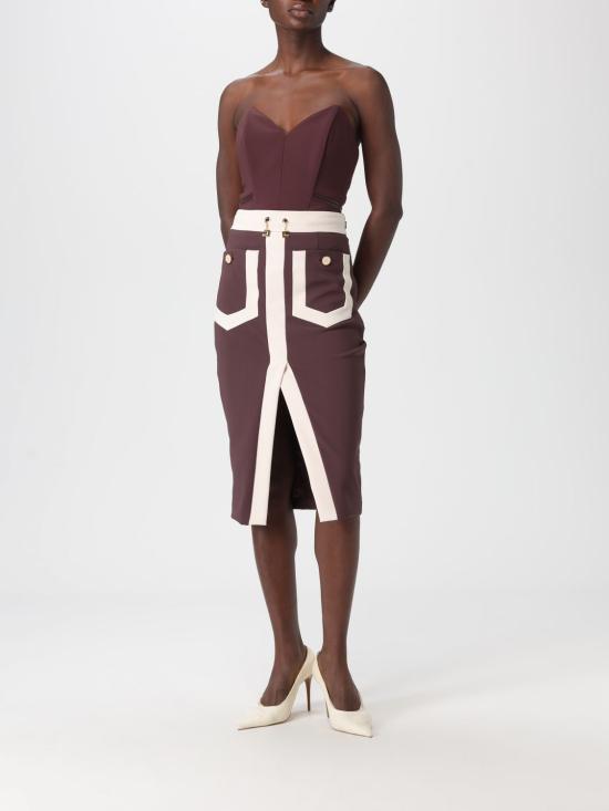 25FW 엘리자베타프랜치 민소매 티셔츠 TO036 EA4 Wine - ELISABETTA FRANCHI