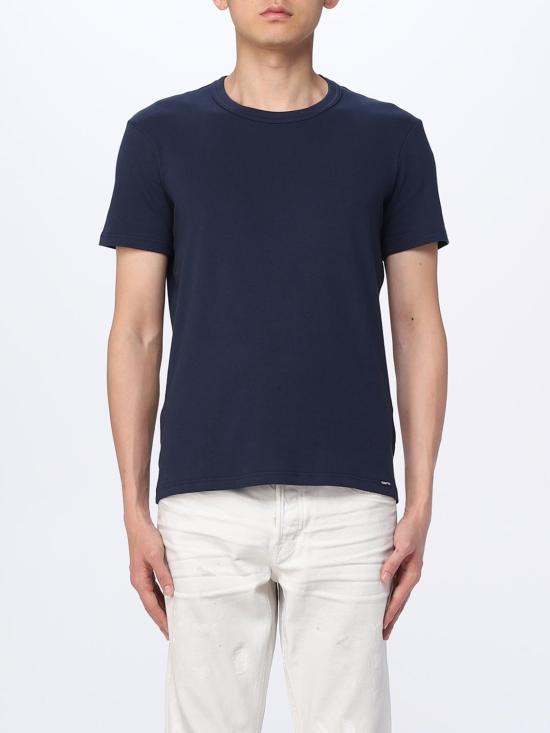 25FW 톰포드 코튼 크루넥 언더웨어 티셔츠 T4M081040 412 Blue 1