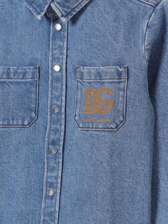 25FW [키즈] 돌체앤가바나 셔츠 L44S60LDD40 S9000 Denim - DOLCE & GABBANA
