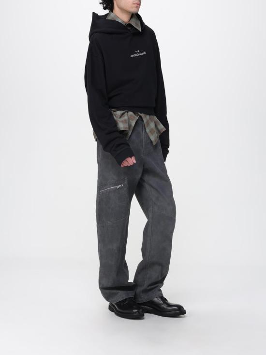 25FW 마르지엘라 업사이드 다운 자수 로고 후드 S50GU0167S25503 962 Black - MAISON MARGIELA