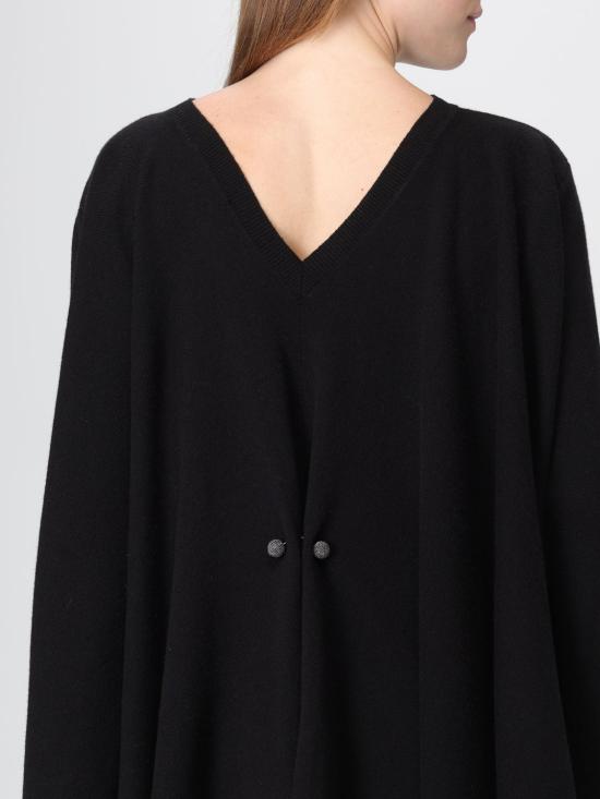 25FW 파비아나 필리피 모닐리 넥라인 실크 케이프 MAD225F721L517 825 Black - FABIANA FILIPPI