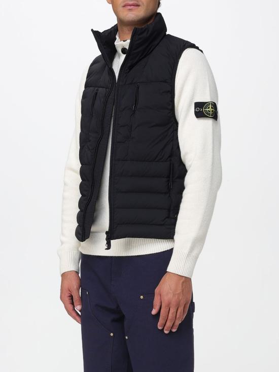 25FW 스톤 아일랜드 심리스 터널 나일론 다운-TC 심리스 페더 터널즈 안티 드롭 다운 베스트 G100004S0183 V0029 Black - STONE ISLAND