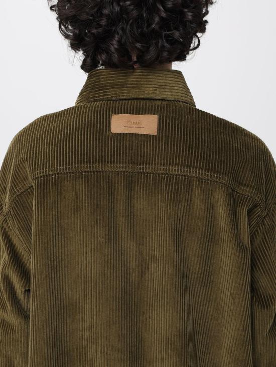 25FW 아미 코듀로이 벨벳 사이드 슬릿 오버셔츠 USH793CO0131 298 Brown - AMI