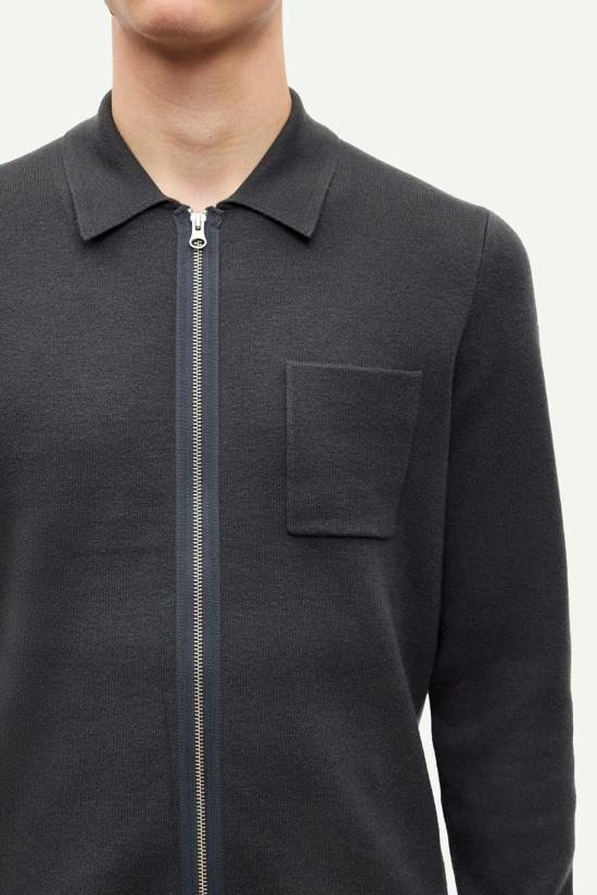  삼소앤삼소 가디건 Samsøe Samsøe Guna X 지퍼 블랙 오이스터 카디건 - SAMSOE SAMSOE