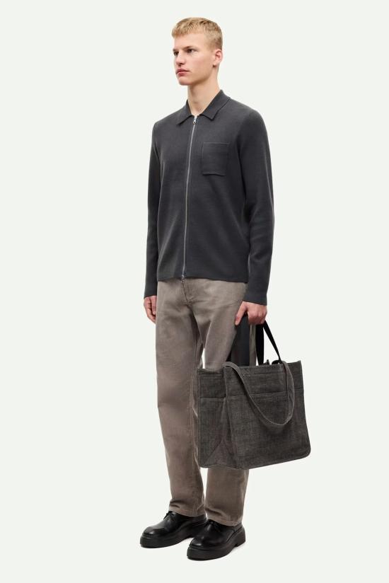  삼소앤삼소 가디건 Samsøe Samsøe Guna X 지퍼 블랙 오이스터 카디건 - SAMSOE SAMSOE