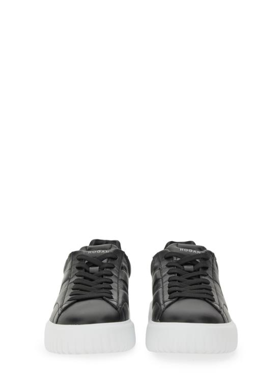 25SS 호간 H 스트라이프 스니커즈 HXM6450FC60 LE9B999 BLACK - HOGAN