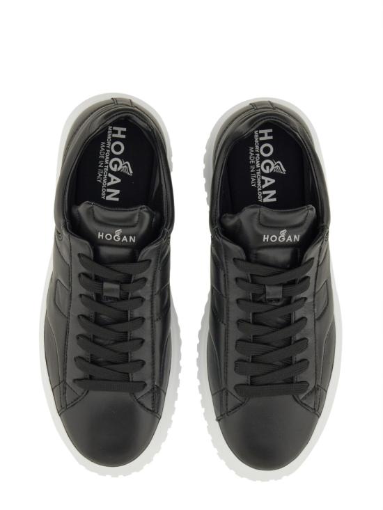 25SS 호간 H 스트라이프 스니커즈 HXM6450FC60 LE9B999 BLACK - HOGAN