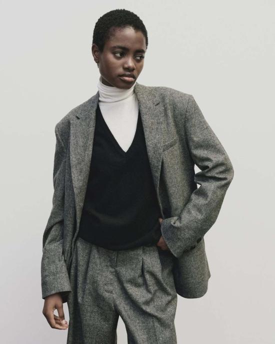  미정박 수트 자켓 미정 박 울 오버사이즈 블레이저 - MIJEONG PARK