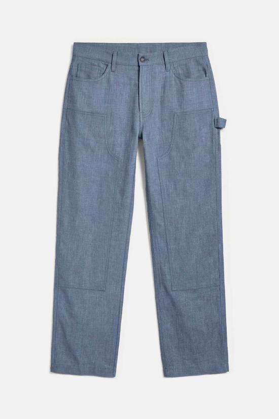  블루&크림 스트레이트 팬츠 카펜터