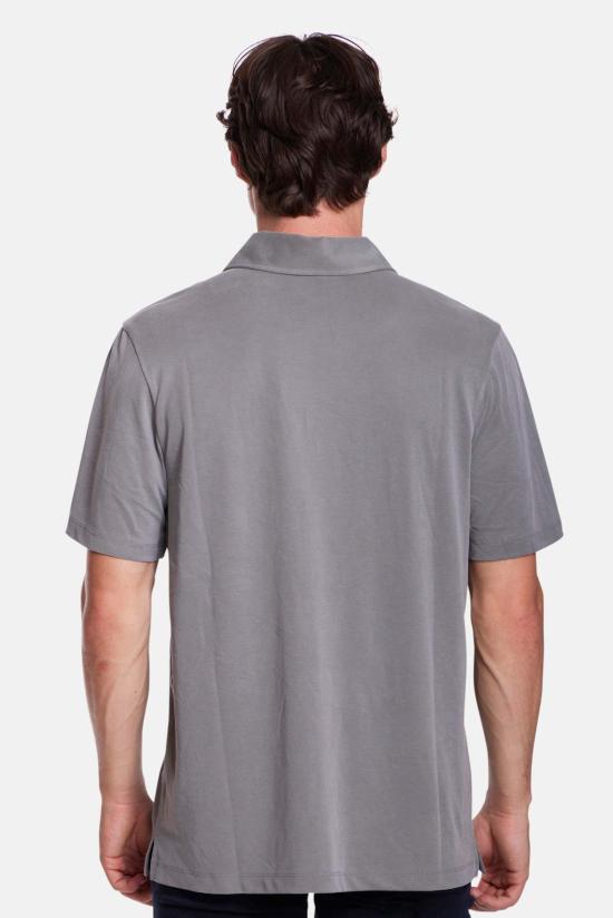  블루&크림 반팔 셔츠 반팔 마이크로 피케 - BLUE&CREAM