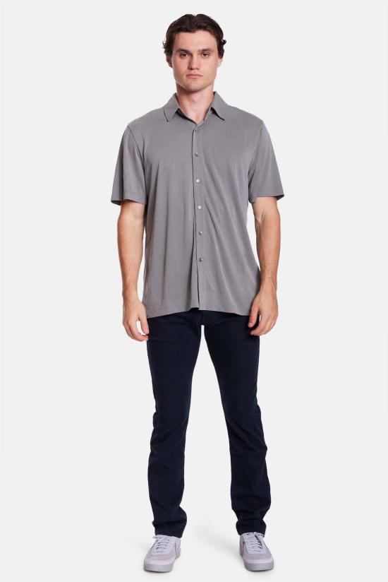  블루&크림 반팔 셔츠 반팔 마이크로 피케 - BLUE&CREAM