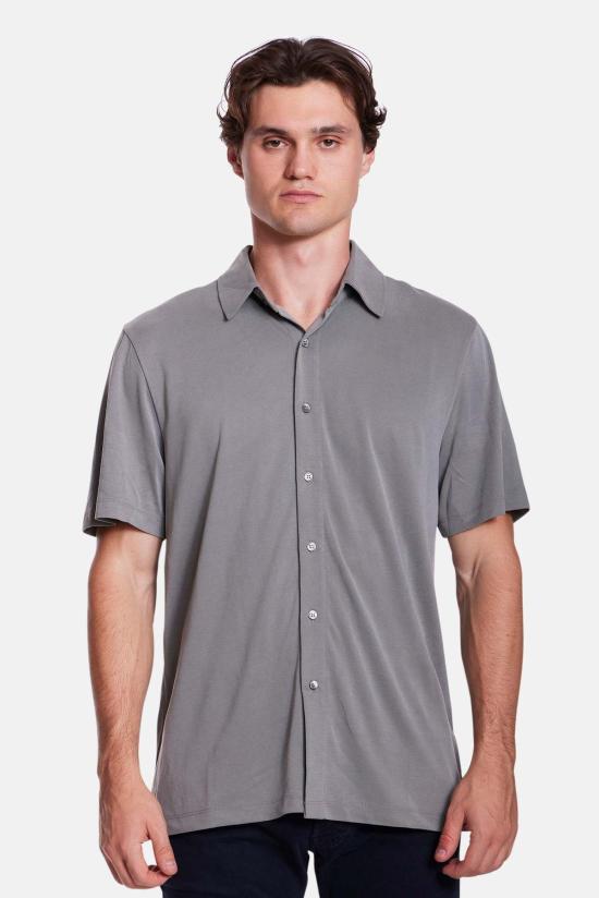  블루&크림 반팔 셔츠 반팔 마이크로 피케