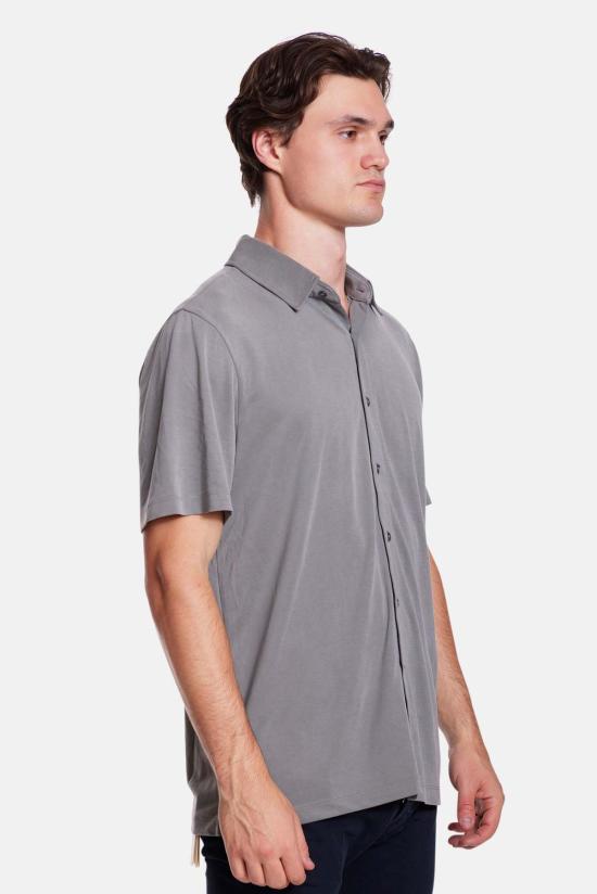  블루&크림 반팔 셔츠 반팔 마이크로 피케 - BLUE&CREAM