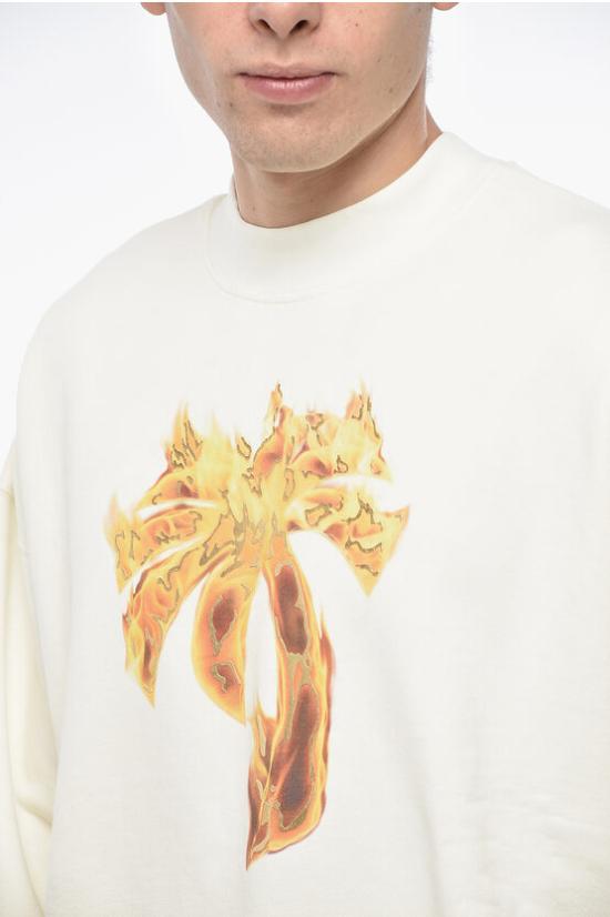  팜앤젤스 긴팔 티셔츠 PMBA026F24FLE010 0376 White - PALM ANGELS