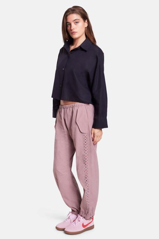  더 타일 클럽 트레이닝/조거 팬츠 타일 클럽 저스틴 패러슈트  스터드 - THE TILE CLUB