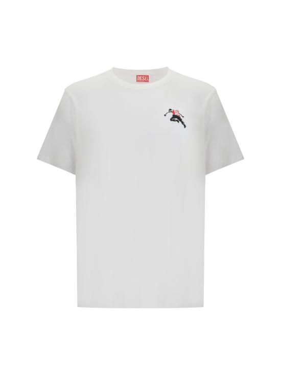 25FW 디젤 반팔 티셔츠 A186680QIAM 100 WHITE