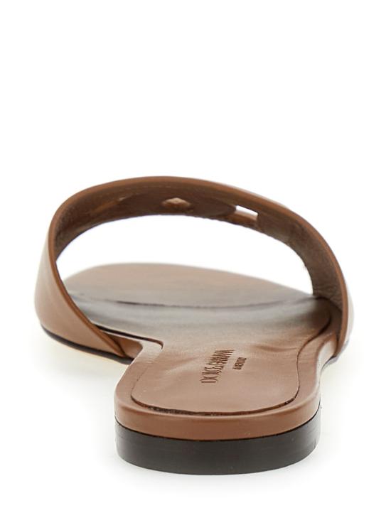 26SS 돌체앤가바나 DG 로고 카프스킨 슬리퍼 CQ0436AY32981236 Brown - DOLCE & GABBANA