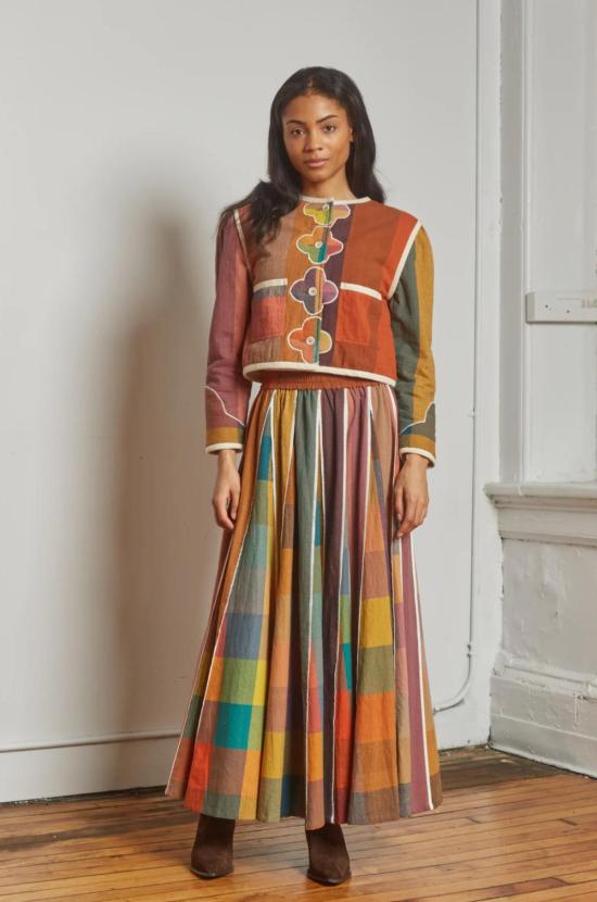  루주타 셰스 자켓 플뢰르 퀼팅 크롭 재킷 - RUJUTA SHETH