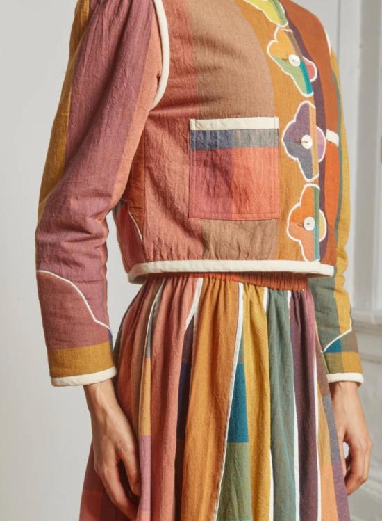  루주타 셰스 자켓 플뢰르 퀼팅 크롭 재킷 - RUJUTA SHETH