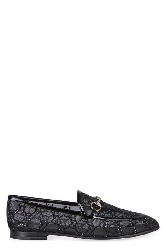 25FW 구찌 메쉬 크리스탈 조르단 로퍼 835483FAEQ0 1046 Black