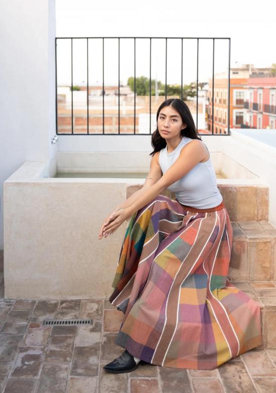  루주타 셰스 롱 스커트 루주타 세스 케이트 스커트 컨페티 첵스 스트라이프 스커트 - RUJUTA SHETH