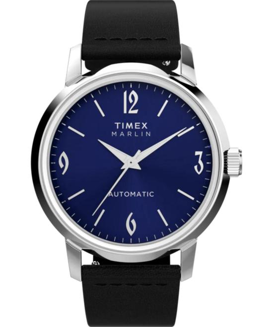  타이맥스 손목시계 Timex Marlin 오토매틱 40mm 가죽 스트랩 시계