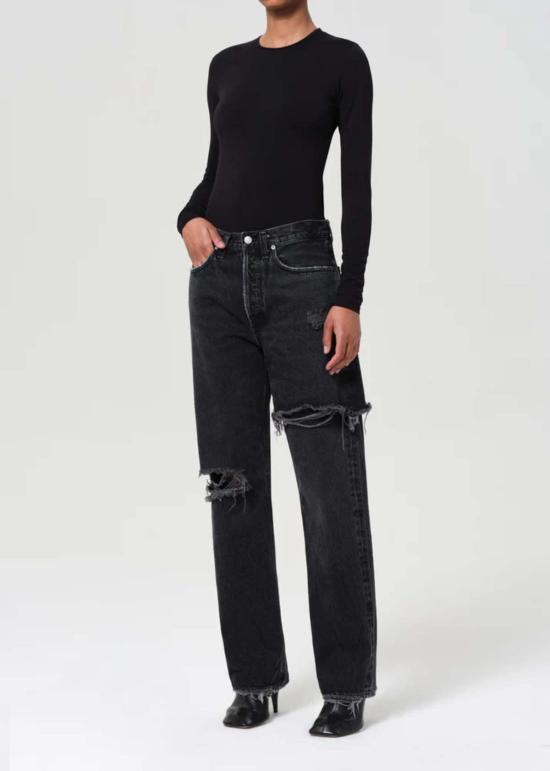  에이골디 바디수트 티셔츠 아골드 아우라 롱슬리브 바디수트 - AGOLDE