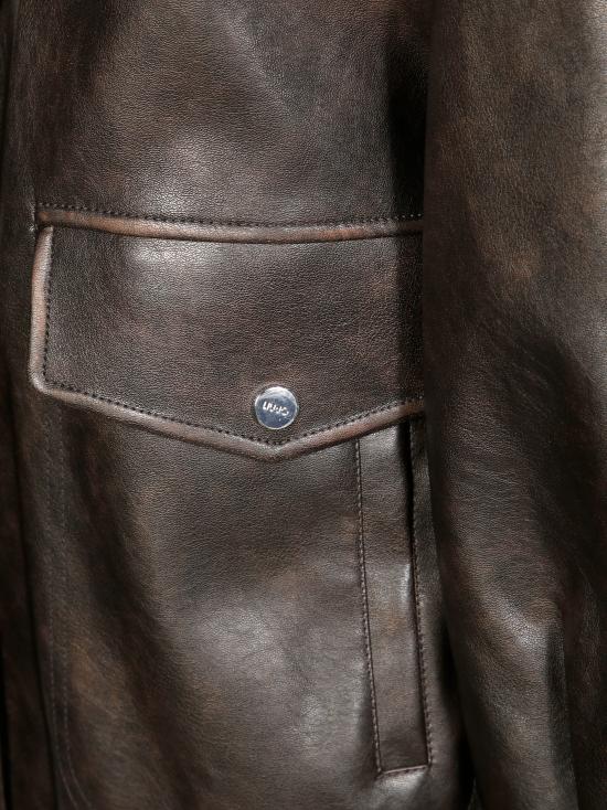 25FW 리우조 가죽 자켓 MF5097E1051 X0558 MARRONE - LIU JO