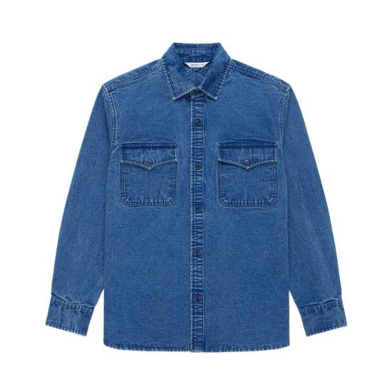  3Sixteen 데님 자켓 3 Sixteen USN 오버셔츠 스톤워시 인디고 캔버스