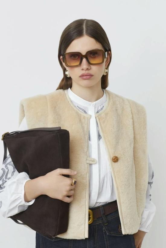  선쿠 베스트 디에고 인조 모피 조끼 - SUNCOO