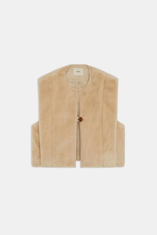  선쿠 베스트 디에고 인조 모피 조끼 - SUNCOO