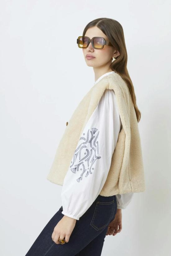  선쿠 베스트 디에고 인조 모피 조끼 - SUNCOO