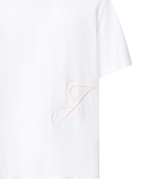 25FW 자크뮈스 반팔 티셔츠 25HTSM00566AJ00068 100 White - JACQUEMUS
