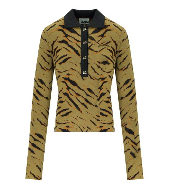 25FW 가니 폴로 티셔츠 K2600 999 S Beige