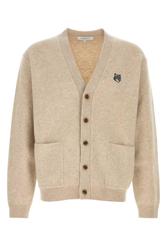 25FW 메종키츠네 폭스 헤드 밀라노 램스울 가디건 PM00510KT1180 0335 Beige o Tan