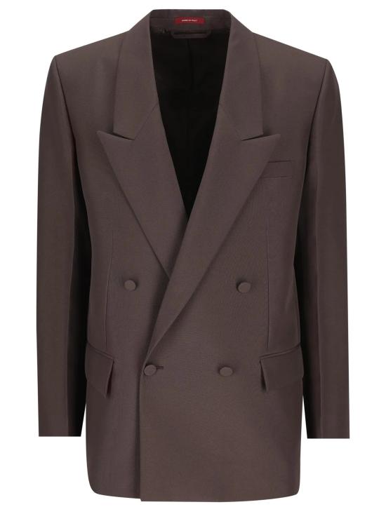 25FW 구찌 더블 브래스트 테크니컬 파나마 자켓 849881Z7AYA 2062 Brown