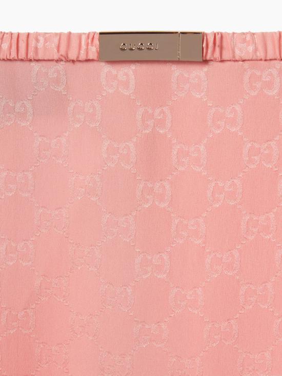 25FW 구찌 GG 실크 자카드 스커트 846275ZATF9 5136 Pink - GUCCI