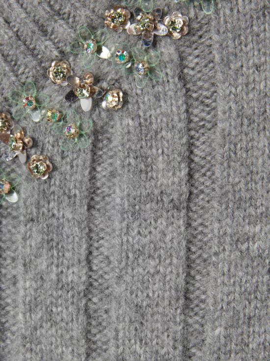 25FW 구찌 립 소프트 울 & 캐시미어 가디건 850583XKFAZ 1176 Grey - GUCCI