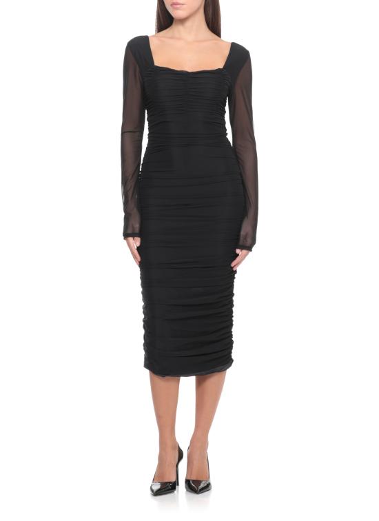 25FW 마 데 마가리타스 미디 원피스 MMABW01350 PTTN0045NERO Black - MAR DE MARGARITAS